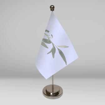 Drapeaux de table personnalisés - Mini BeachFlag Voile 73cm et Goutte 60cm - Mât aluminium chromé 32cm_0