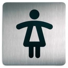 DURABLE PLAQUES DE SIGNALISATION TOILETTES FEMMES ARGENT MÉTALLISÉ 15X15 CM