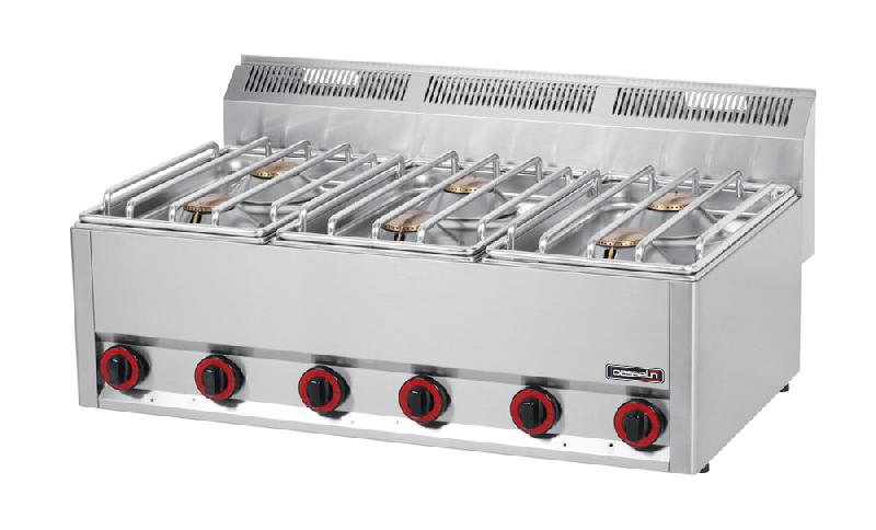 Fourneau gaz à poser 6 feux - L 99 - Brûleurs en laiton - 6 x 4500 W - CASSELIN_0