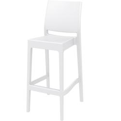 Furnitrade Tabouret haut empilable Blanc 45x51x108cm gamme 'MAYA' - blanc 8697443556168_0