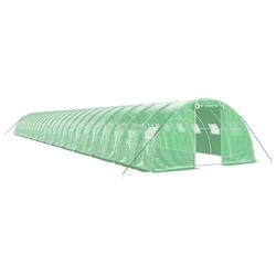 Helloshop26 - Serre tente abri plante fleur légumes avec cadre en acier 96 m² 24 x 4 x 2 m vert 02_0044646 - 3000220280395_0