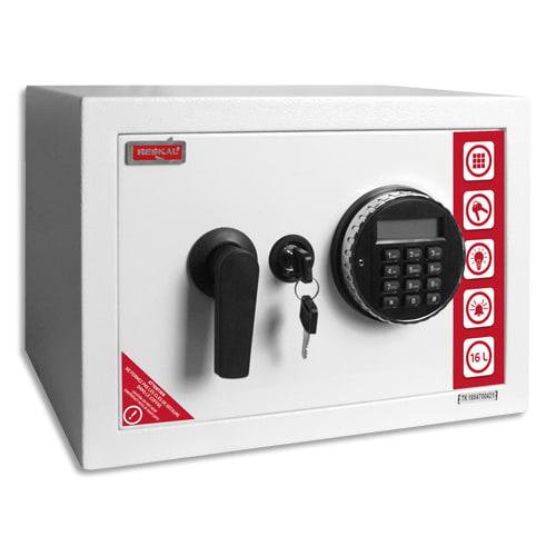 Reskal coffre de sécurité se2 premium 16,5 litres blanc, serrure électronique - dim : l35 x h25 x p25 cm_0