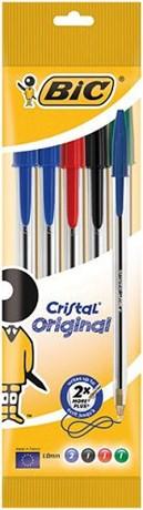 STYLO BILLE BIC CRISTAL COLORIS ASSORTI (VENDU PAR 5)