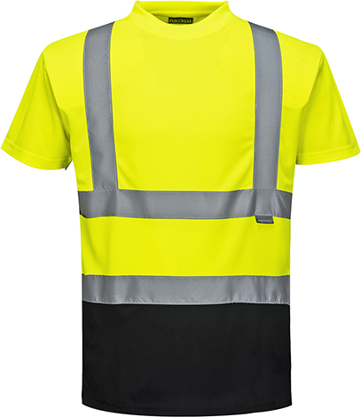 T-shirt bicolore jaune noir s378, xl_0