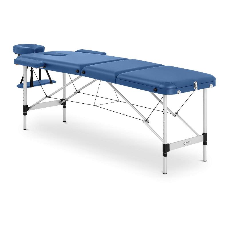 TABLE LIT DE MASSAGE PLIANT PLIANTE (CADRE : ALUMINIUM, REVÊTEMENT : PVC, HAUTEUR DE LA TABLE : 600 - 810 MM) BLEU 14_0007741_0