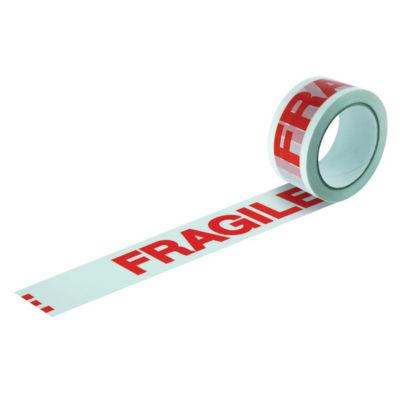 6 rubans adhésifs de signalisation des colis « Fragile », 50 mm x 100 m_0
