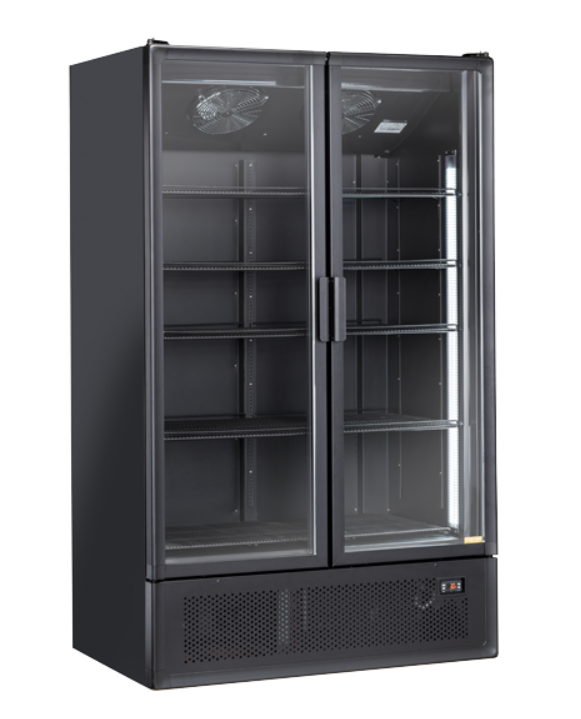Armoire réfrigérée pour boissons noir 2 portes vitrées led  1200l - TKG 1200B - CH_0