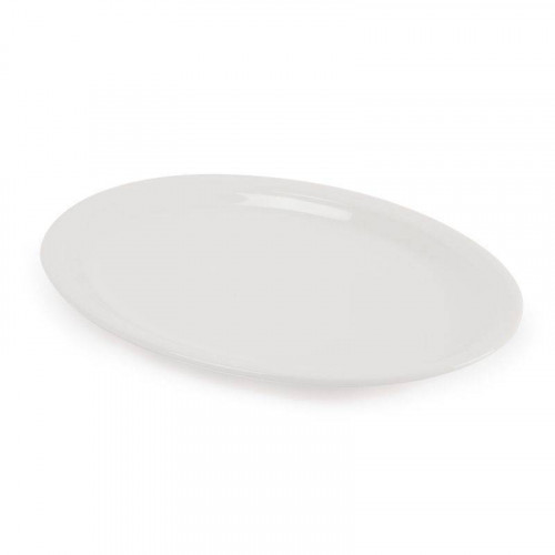 ASSIETTES OVALES EN PORCELAINE BLANCHES LINEAR OLYMPIA 295 MM - LOT DE 6