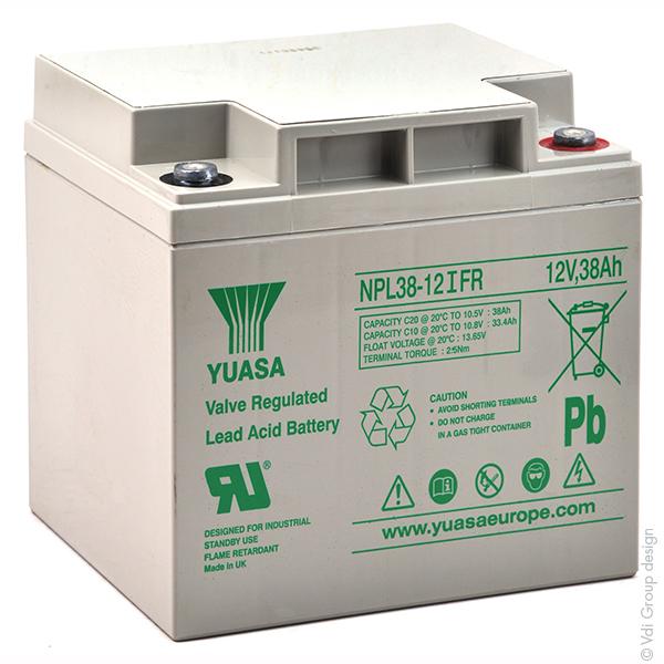 BATTERIE PLOMB AGM YUASA NPL38-12IFR 12V 38AH M5-F_0