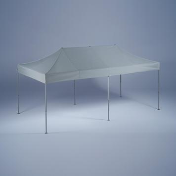 Chapiteau 6m x 3m - structure alu anodisé argent - toit polyester imperméable - gris_0