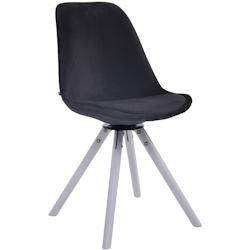 CLP Chaise de salle à manger Troyes Pivotant en velours avec piétement rond Blanc/Noir - noir textile 312203_0