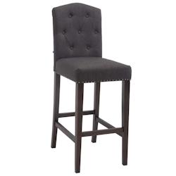 CLP Tabouret de bar Louise tissu piètement antique Antique/Gris foncé - gris textile 101797856_0