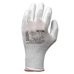 Coverguard - Gants blanc ESD en polyester carbone enduit PU EUROLITE EST90 (Pack de 10) Blanc Taille 6 - blanc 5450564043947_0