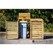 CP 15090 / ALM 142017 - Cache-conteneurs et abris poubelle en bois autoclavé pour 2 poubelles - L150 x P90 x H120 cm - Habrita / Foresta_0