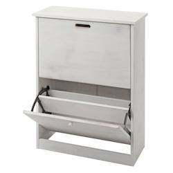 Décoshop26 - Meuble à chaussures 81x60x25 cm MDF blanc vieilli 04_0005895 - blanc 3000261556329_0