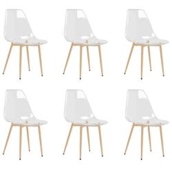 Décoshop26 - Set de 6 chaises de salle à manger design moderne en PET transparent pieds en métal DEC025715 - 3000255400775_0