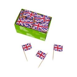 FHC - Pique à steack avec drapeau anglais 65 - 500Pcs - Matériau naturel 3282554149122_0