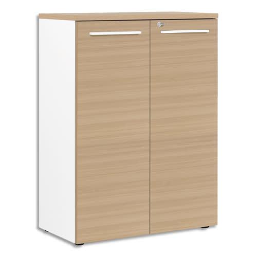 Gautier office rangement mi-hauteur 2 portes yes façade et dessus chêne - dim : l80 x h109 x p42 cm_0
