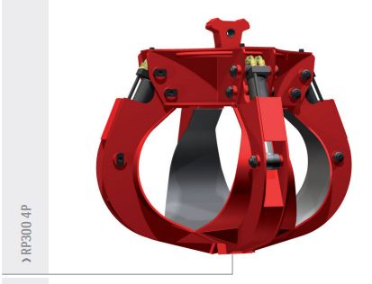 Grappins à ferraille RP300 4P Rozzi - Série compacte avec vérins intégrés dans les dents_0