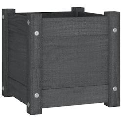 Helloshop26 - Jardinière bac lit surélevé plantes fleurs terrasse jardin d'extérieur 31 x 31 x 31 cm bois de pin massif gris 02_0038540 - 30002177_0