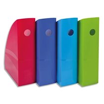 LOT DE 4 PORTES-REVUES POUR DOCUMENTS FORMAT A4+. STABLE, GRANDE CAPACITÉ. COLORIS ASSORTIS