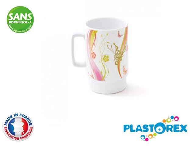 MUG 30CL DIAM 7,5 - 10 CM MELAMINE BLANCHE DECOR POP LOISIR