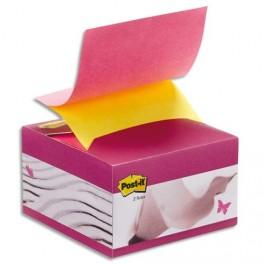 POST-IT BOITE DISTRIBUTRICE JETABLE DE 200 FEUILLES Z NOTES NÉON JAUNE&ROSE 76X76MM AVEC VENTOUSE