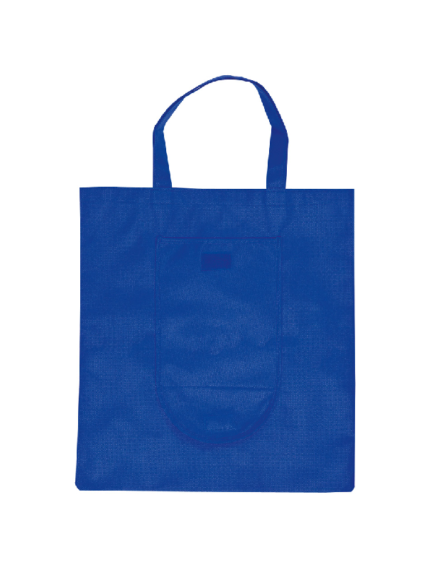 Sac shopping pliable - Non-woven 70 g/m² - Bleu - Taille pliée 185×87 mm_0