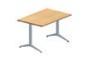 Table de bureau rectangulaire en mélamine - pieds fixes - L. 80 cm - P. 60 cm - réf. 1 482 876_0