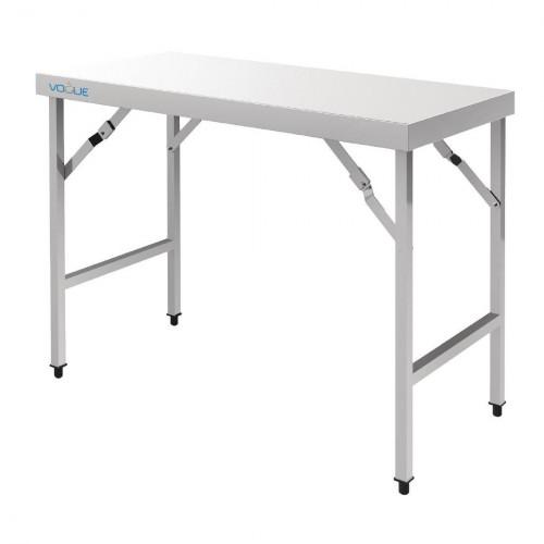 TABLE DE TRAVAIL PLIANTE EN INOX 600 X 1800 MM