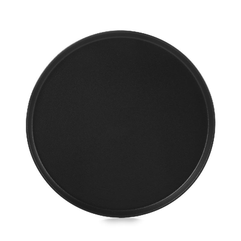 ASSIETTE PLATE ROND NOIR PORCELAINE Ø 22 CM ADELIE REVOL