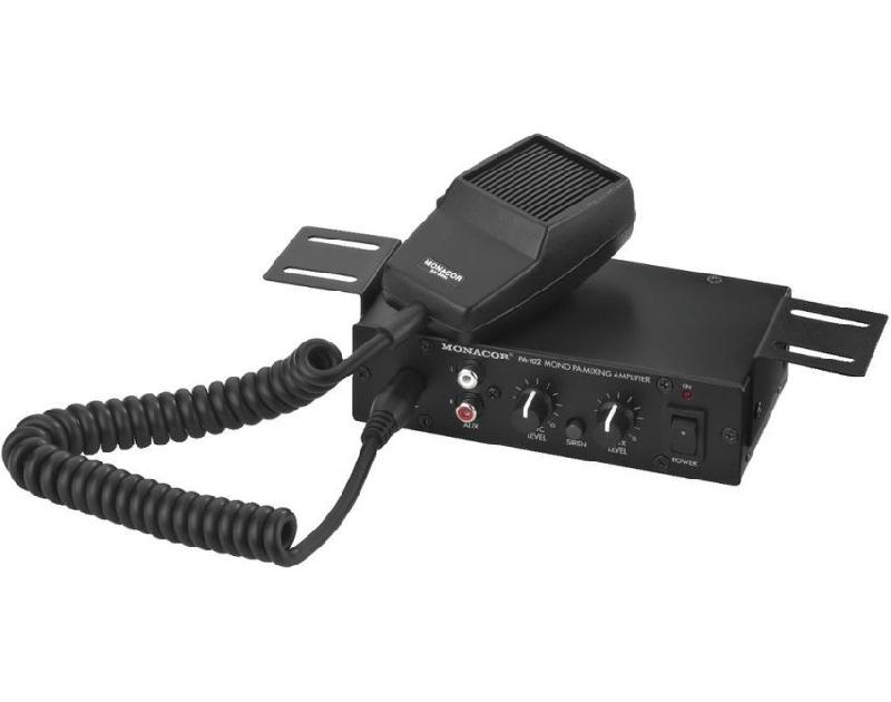 Amplificateur véhicule PA-102 - 12 V - 15 Watts - Micro main PTT et fonction sirène_0