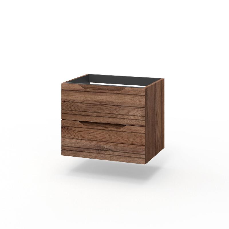 AQA Design Meuble sous-vasque en MDF avec 2 tiroirs en chêne SOLMIRA Rio Oak L.60 P.45 H.50 MPSO060-RR - marron Bois manufacturé MPSO060-RR_0