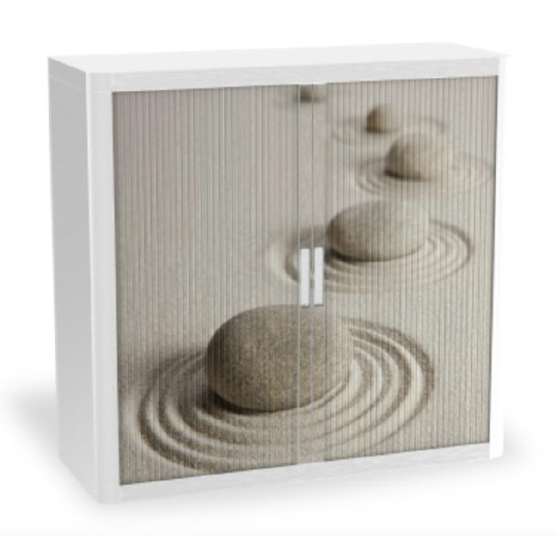 Armoire à rideaux avec décor Zen - EasyOffice. - Jardin Japonnais, Basse_0