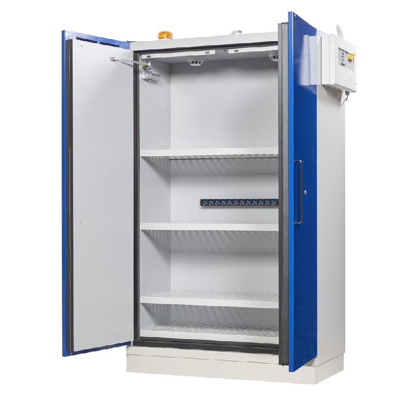 Armoire batteries lithium-ion EN 14470-1 avec extinction série E Justrite - 60 x 60 x 207cm / 10 prises_0