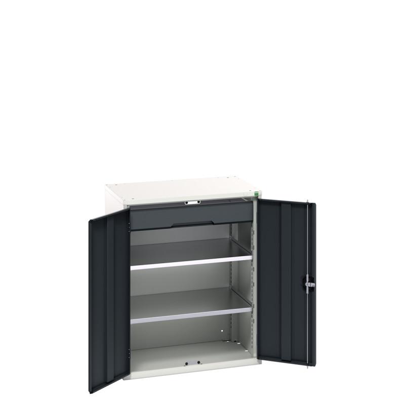 Armoire d'atelier polyvalente VERSO - Hauteur 1000 mm - 2 portes battantes et tiroirs intégrés_0