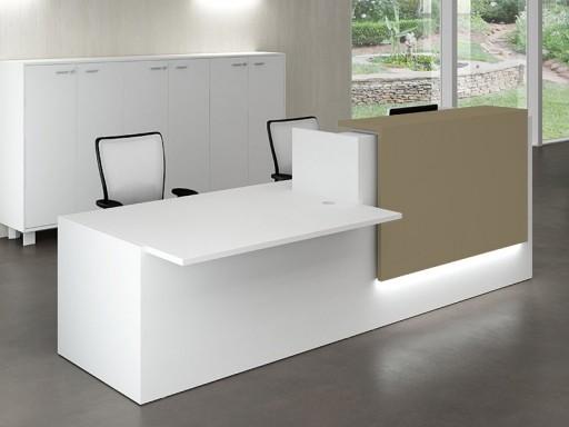 Banque d'accueil Z2 blanche avec accès handicapés - Officity - 206, Beige, Gauche, Blanc_1