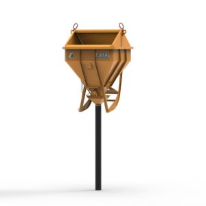 Benne à béton couchée 3000 L - Réf. TIC PF 3000 L - grande capacité avec tuyau Ø200 mm de 3m_0