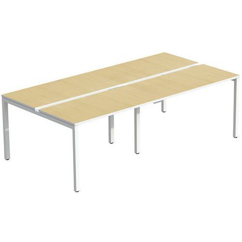 BUREAU BENCH EASY OFFICE 4 PLACES (2X60)X320 CM PLATEAU HÊTRE - MEET BY PAPERFLOW