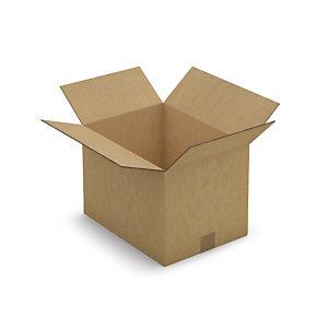 CAISSE CARTON BRUNE DOUBLE CANNELURE RENFORCÉE RAJA 38,5X28,5X27 CM