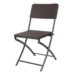 Chaises pliantes en rotin PE Bolero marron (lot de 2) - HS558_0