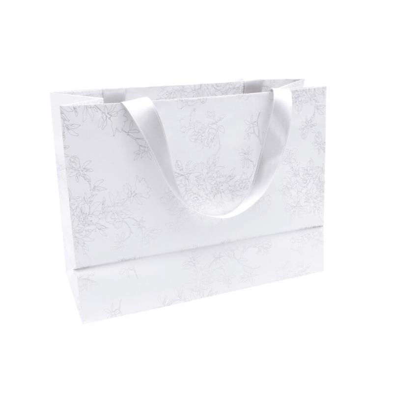 Clairefontaine Lot de 5 Sac cadeau White, grand format (32x13x24,5 cm), papier 170 g/m², ruban satin assorti - 3329682237601_0