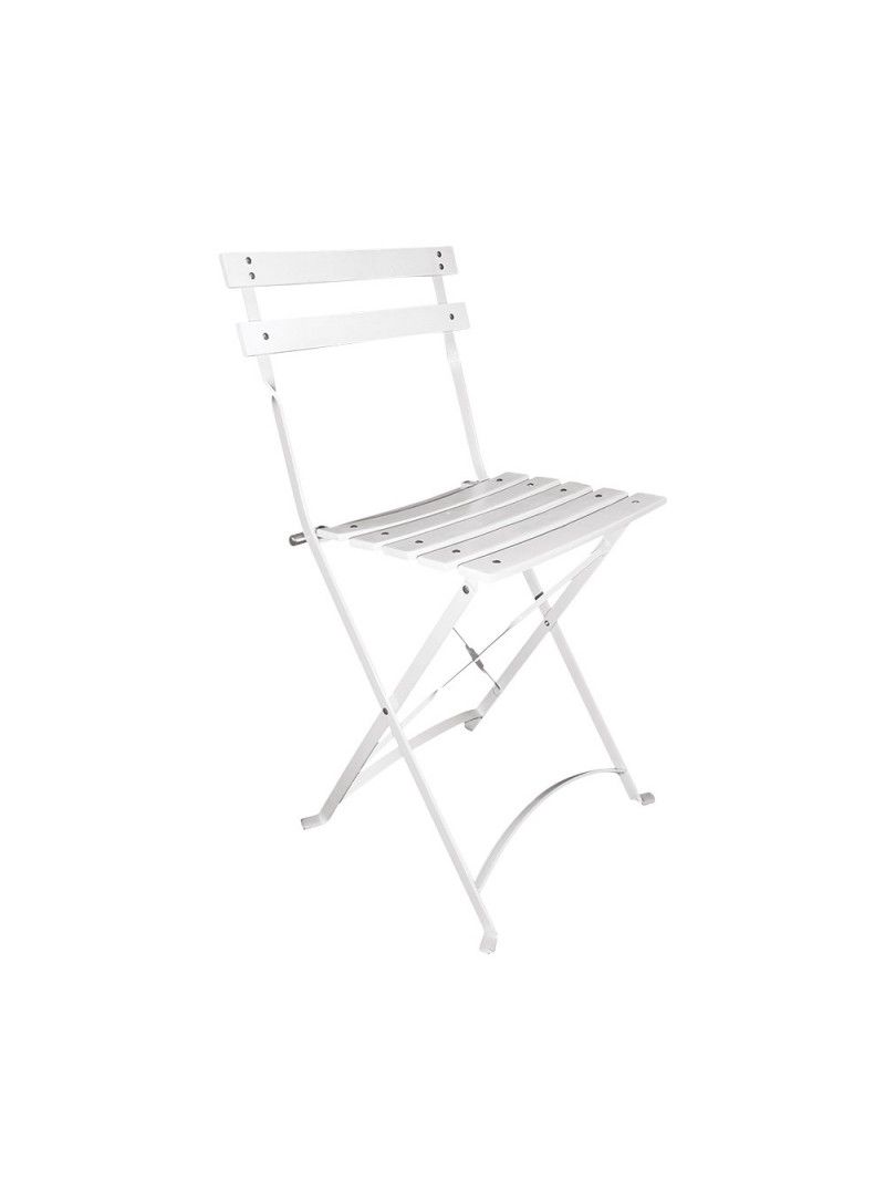 Colombine - chaise pliante en bois et acier - blanc/blanc - Vif Furniture_0