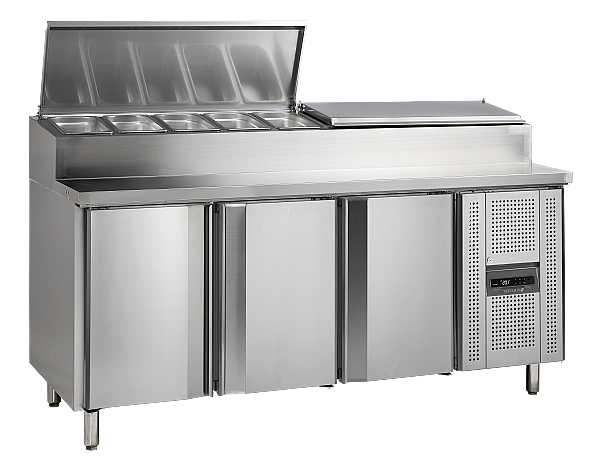 Comptoir de préparation de sandwich GN1/1 - 3 portes à fermeture automatique | Tefcold - SS7300_0