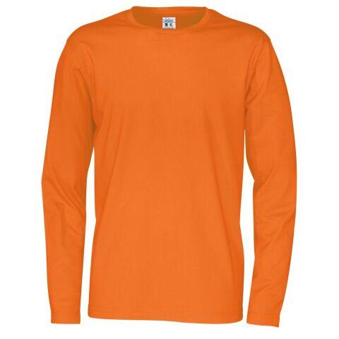 COTTOVER T-SHIRT MANCHES LONGUES HOMME - CERTIFIÉ GOTS ORANGE - TAILLE S
