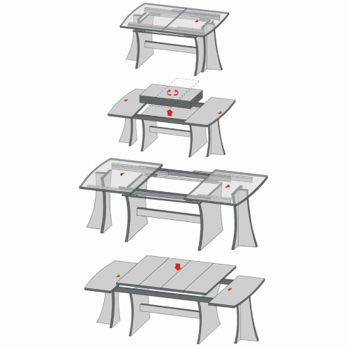 COULISSES DE TABLE ALU77 - CHARGE 115 KG - LONGUEUR 980 MM POTTKER