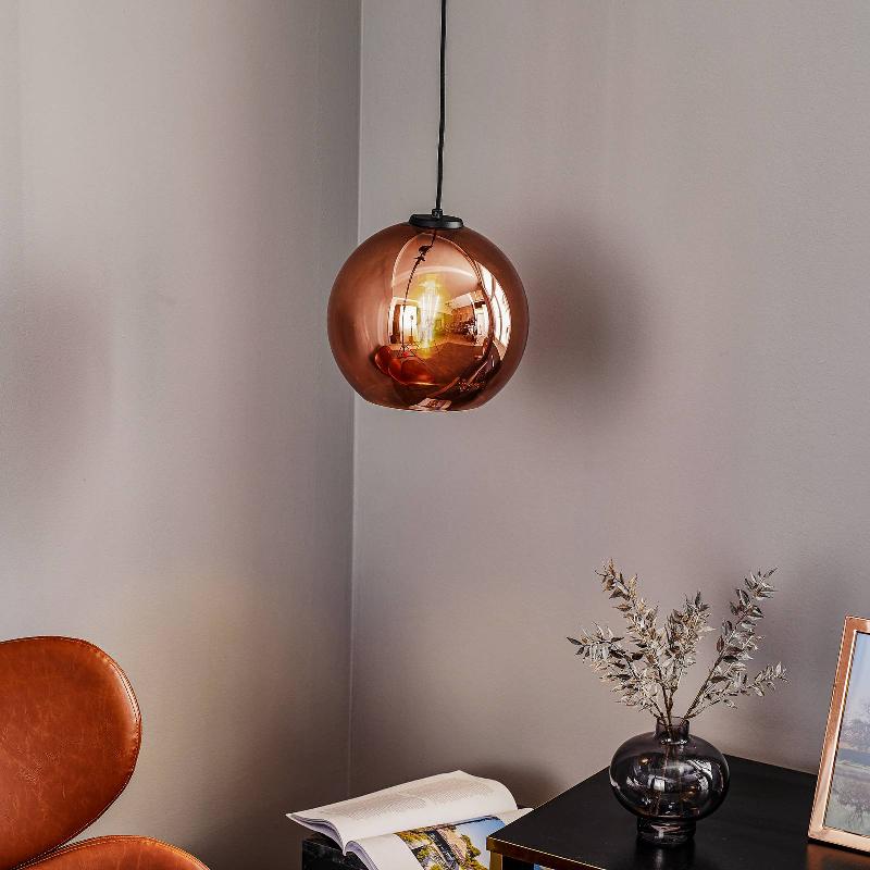 EULUNA SUSPENSION POLARIS, VERRE MIROIR, CUIVRE