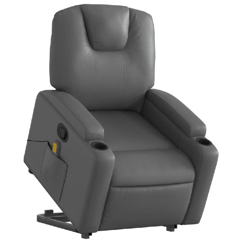 Fauteuil inclinable de massage Gris Similicuir Modèle Xerlonara - 8721012169289_0