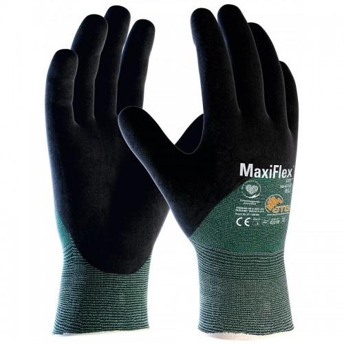 GANTS ANTI-COUPURE MAXIFLEX CUT 34-8753 - VERT ET NOIR - 12 PAIRES - T12 ATG