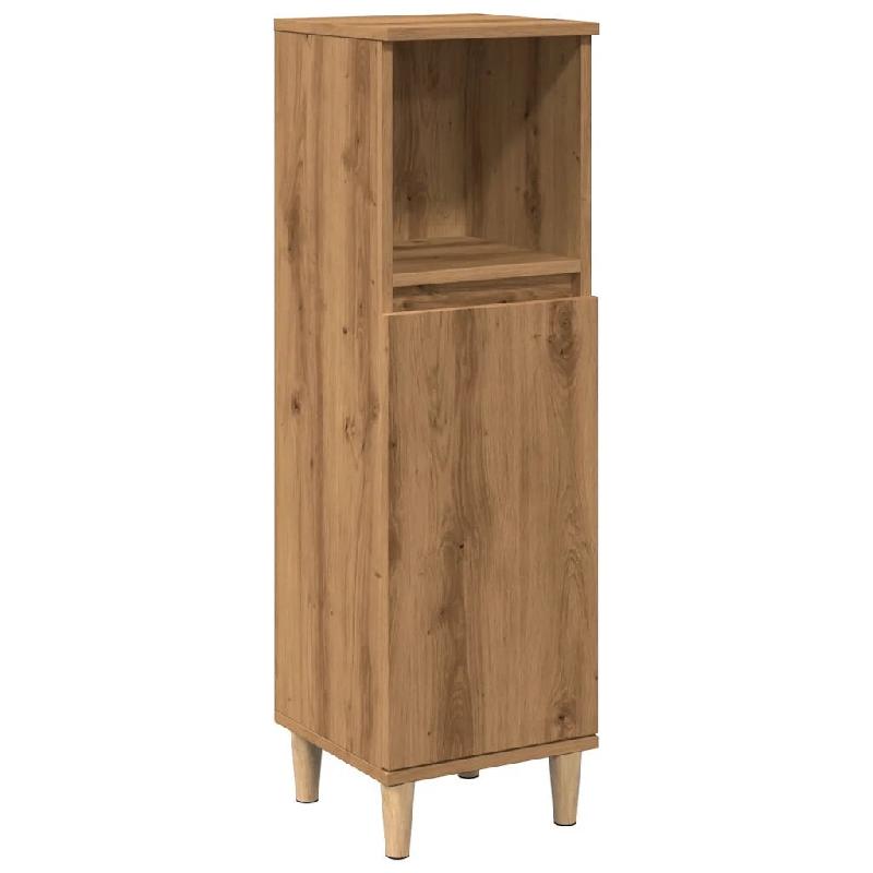 Helloshop26 - Armoire de salle de bain chêne artisanal 30 x 30 x 100 cm rangement optimisé design moderne en bois chêne 02_0051037 - Bois massif 30_0